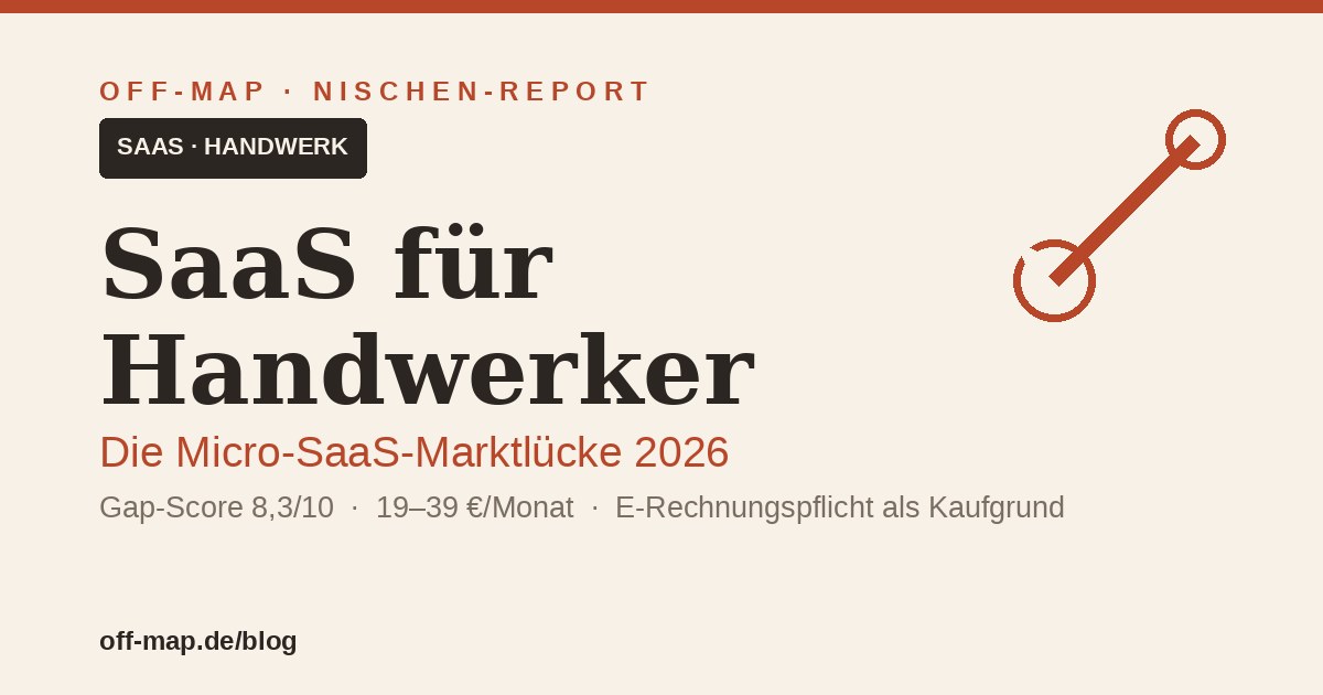 Solo-Handwerker in moderner Werkstatt schreibt abends ein Angebot am Laptop, Werkzeug im Hintergrund, warmes Licht