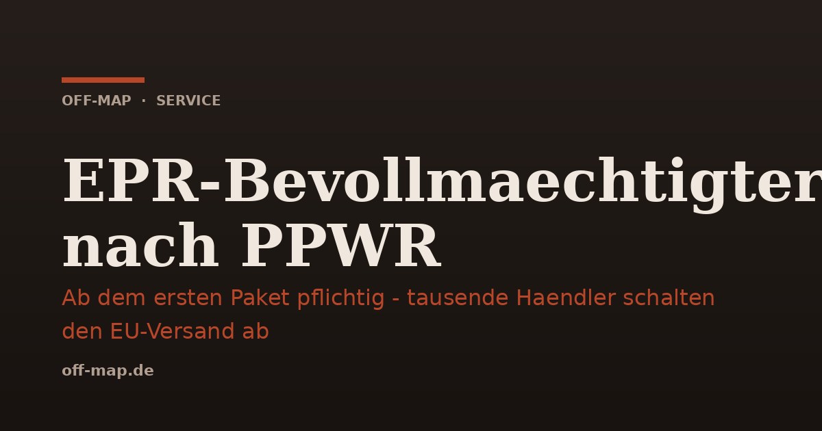 Titelbild: EPR-Bevollmächtigter nach PPWR als Geschäftsmodell - Off-Map Nischen-Analyse